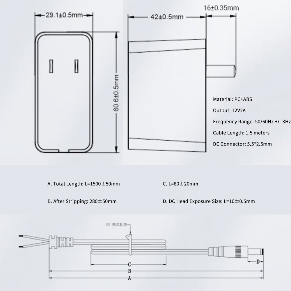 Synexens TOF 3Dカメラ用 高品質産業用電源アダプター– Tofsensors