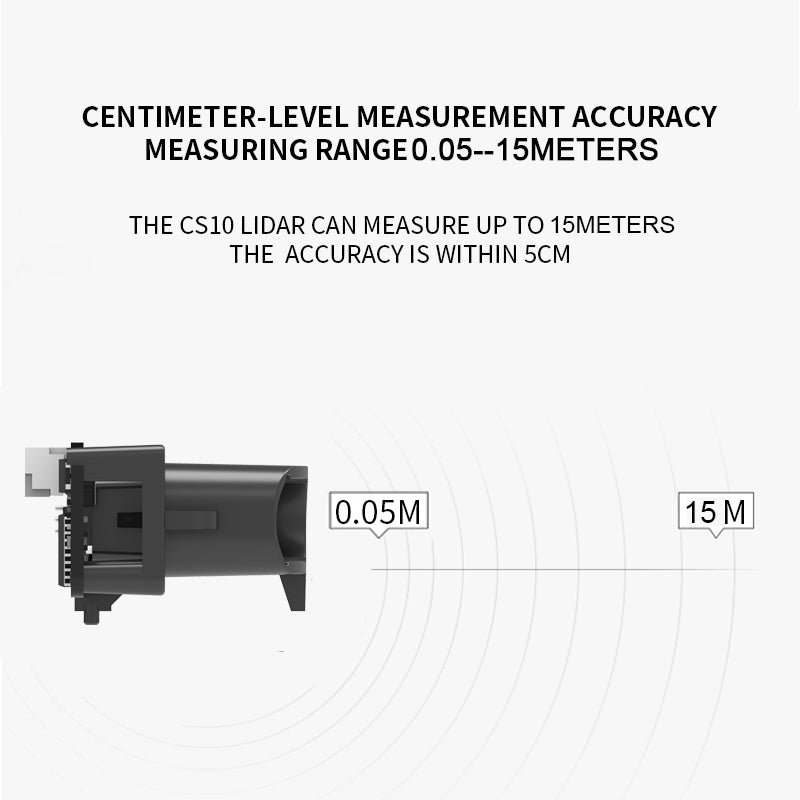 Laser Lidar_CS10 | Range Finder | ToF Sensor |0.1-14m TOF Micro Laser Range Finder Module Lightweight Distance Detector Sensor